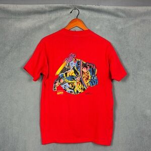 Vintage X-Men Marvel Comics t shirt Mens Size Small Red Wolverine RARE 90's